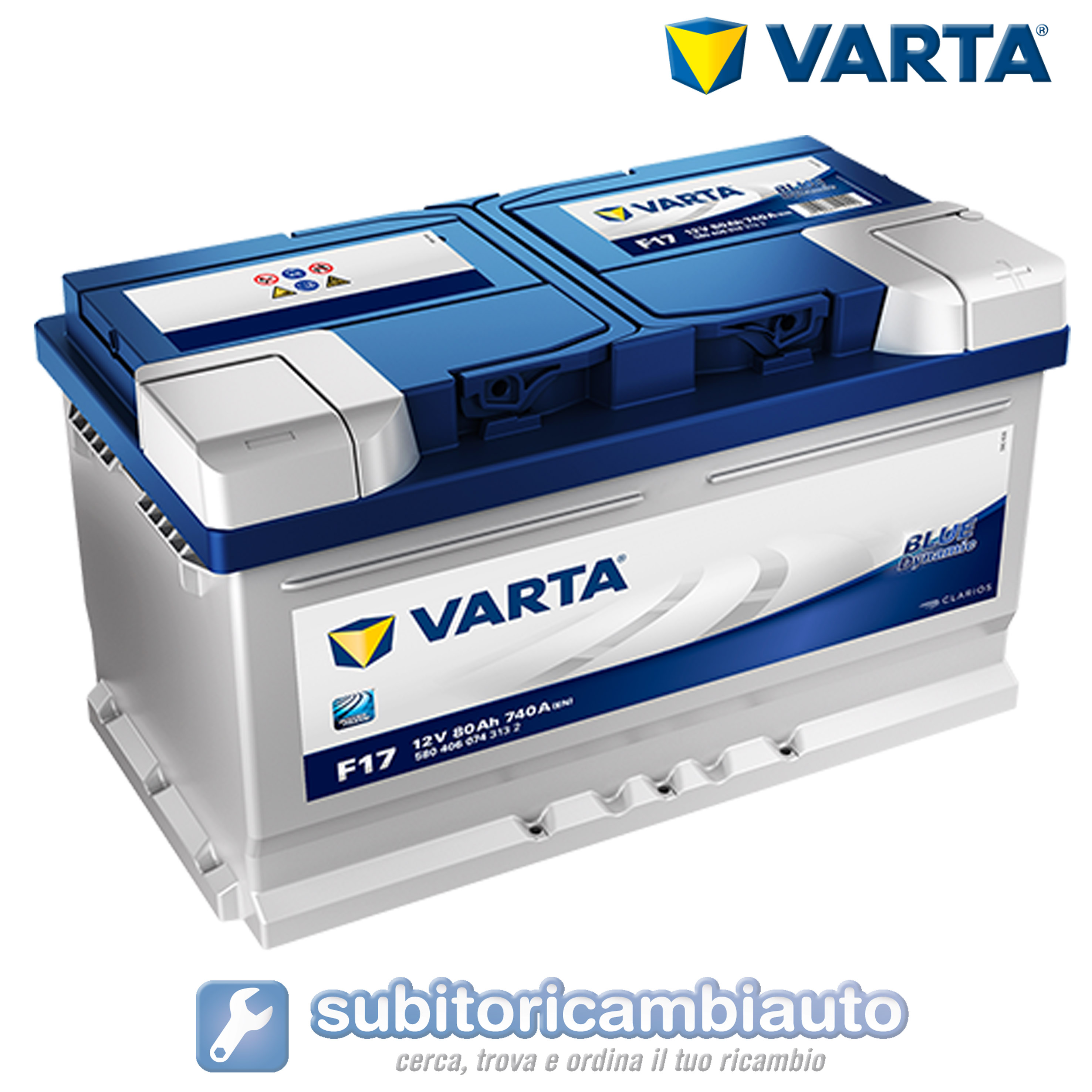 BATTERIA AUTO 80AH F17 VARTA BLUE DYNAMIC 740A di spunto